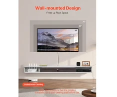 TV staliukas Koduva VEVOR pakabinama TV spintelė, 180 cm, balta