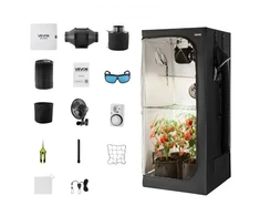 Koduva VEVOR auginimo palapinė 80 x 80 x 180 cm su pilno spektro LED apšvietimu ir ventiliacijos sistema