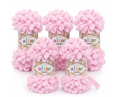 Alize Puffy mikropoliesterio siūlai mezgimui, rožiniai, 5vnt., spalvos kodas: 31