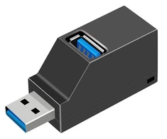 USB prievado skirstytuvas, šakotuvas, juodas