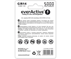 Akumuliatoriai R14/C NI-MH 5000 mAh 2 vnt. paruošti naudoti