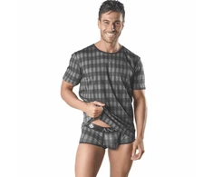 Anais Men Accesories ANAIS MEN Aegis T-Shirt Pilkas Checkered Print Size M Polyamide Blend