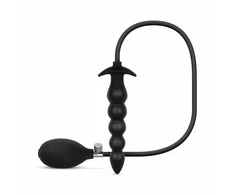 Anal Collection Inflatable Plug with Pump 20cm Juodas - Adjustable Beads System