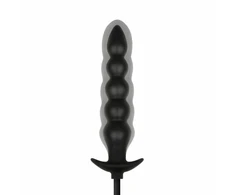 Anal Collection Inflatable Plug with Pump 20cm Juodas - Adjustable Beads System