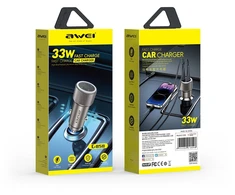 Automobilinis įkroviklis Awei C-858 33W 2xUSB-C juodas
