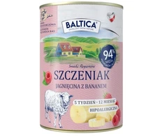 Baltic Agro BALTICA Smaki regionów Puppy ėriena with banana – drėgnas ėdalas šunims – 400g