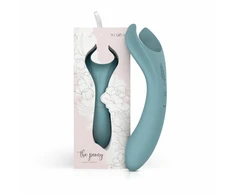Bloom Peony Dual-Sided Couple Vibrator Žalias Silicone Atsparus vandeniui