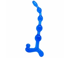 Baile Anal Mėlyna Baile Bendy Twist Mėlyna Flexible Anal Bead System TPR Atsparus vandeniui