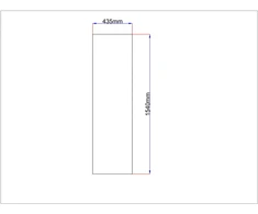Blue Dušo kabinos šoninis stiklas tiesus 435x1540 mm mėlynas