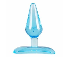 Blue Mėlyna EasyToys Flexible Mėlyna Plug with Butterfly Pattern and Suction Cup 7cm