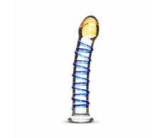 Blue Mėlyna EasyToys Glass Intimate Device No. 1 Transparent-Mėlyna Curved Design