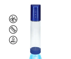 Pumped By Shots Mėlyna HyperPump Rechargeable Intimate Vacuum System Metallic Mėlyna Silicone