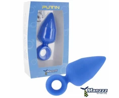 Mėlyna ManzzzToys Putin Mėlyna Intimate Silicone Plug Juodas 12cm XL Atsparus vandeniui