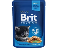 Brit Premium vištiena Chunks Kitten 100 g