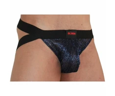 BURN Jockstrap 006 Shiny Mėlyna/Juodas S - Premium Breathable Comfort