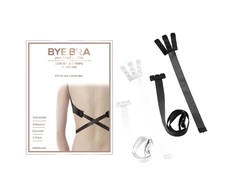 Bye Bra Flexible 3-Hook Low Back Bra Straps Juodas &amp; Baltas Set
