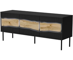 Laikiklis Cama Meble Cama INSERTO 3D TV cabinet 143.5x40x61.5 juodas + LED