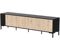 Laikiklis Cama Meble TV spintelė - MERCI Cama 200x40x54cm Stumti, kad atidarytum Juoda/Ąžuolas