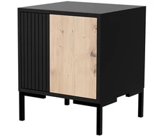 Cama Meble Naktinis Staliukas - MERCI Cama 2vnt Modernus Juodas/Ąžuolas