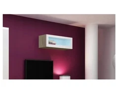 Cama Meble spintelė VIGO "90", 90/35/32 (spalva: Sonomos ąžuolas/Blizgi balta)