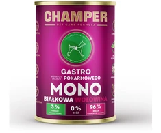 Šunų maistas - CHAMPER Gastro jautienos drėgnas maistas suaugusiems šunims 400g