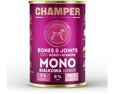 Šunų maistas - CHAMPER kaulai ir sąnariai lašišos drėgnas maistas 400g