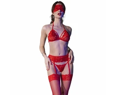 Chilirose Sets Chilirose CR 4467 Four-Piece Lingerie Set Raudona L/XL - Elegant Design