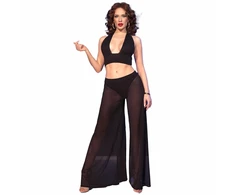 Chilirose Sets Chilirose CR 4857 Juodas Multiway Top &amp; Wide-Leg Pants Set, Size M