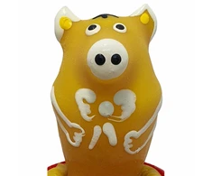 CONDOMERIE Hand-Painted Decorative Latex Model Pig Sitting Geltona