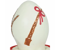 Condomerie Hand-Painted Latex Art Piece Easter Egg Baltas, Collectible