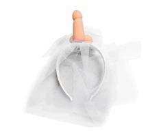 Diablo Picante Baltas Bridal Veil with Fun Motif - Bachelorette Priedas