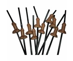 Diablo Picante Large Novelty Party Straws 10-Pack Natural Color