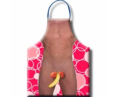 Diablo Picante Men’s Apron with Fruit-Themed Humorous Print, 100% Polyester