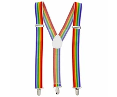 Diablo Picante Rainbow Flag Adjustable Unisex Suspenders - PRIDE Edition