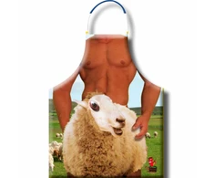 Diablo Picante Sheep Apron - Playful Party Polyester Apron, Adjustable Fit