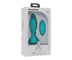 Doc Johnson A-Play Vibe Silicone Plug with Remote, 10 Modes, Juodas