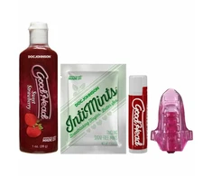 Doc Johnson GoodHead Oral Care Set Strawberry Flavor 29ml Vibrating Ring