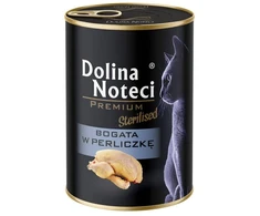 DOLINA NOTECI Premium sterilizuotas šlapias kačių ėdalas su perlinių vištų mėsa, 400g
