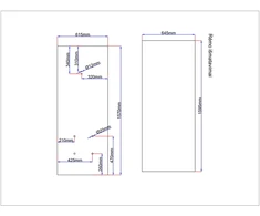 Dušo kabinos galinis stiklas 615x1570 mm, veidrodinis