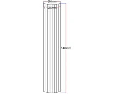 Dušo kabinos lenktas šoninis stiklas 270x1420 mm