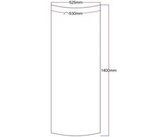 Dušo kabinos lenktas šoninis stiklas 535x1400 mm