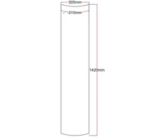 Dušo kabinos šoninis stiklas lenktas 305x1420 mm