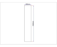Dušo kabinos šoninis stiklas tiesus 260x1420 mm