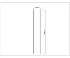 Dušo kabinos šoninis stiklas tiesus 260x1630 mm