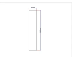 Dušo kabinos šoninis stiklas tiesus 295x1545 mm pilkas
