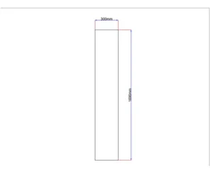 Dušo kabinos šoninis stiklas tiesus 300x1690 mm pilkas