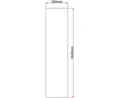Dušo kabinos šoninis stiklas tiesus 350x1420 mm šinšil
