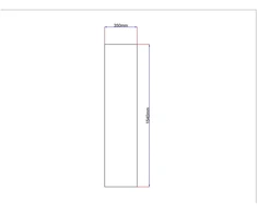 Dušo kabinos šoninis stiklas tiesus 350x1540 mm pilkas