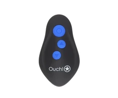 E-Stim Vibrating Plug &amp; Adjustable Ring Set with Remote Control Juodas