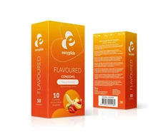 EasyGlide Flavored Anatomical Condoms 10-Pack - Fruit Aroma, Comfortable Fit
